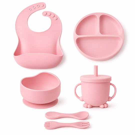 6-Piece Silicone Baby Feeding Cutlery Set
